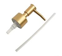 Distributeur de savon de rechange pour bouteilles de cuisine et de salle de bain avec filetage 28/400, joint d'étanchéité souple anti-fuite et tête de pompe lisse (or brossé)