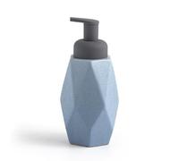 Distributeur de savon de salle de bain, désinfectant pour les mains en céramique, bouteille de lotion légère en mousse de luxe, flacon distributeur, gel douche, détergent (bleu, prisme octogonal)