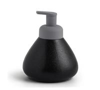 Distributeur de savon de salle de bain, désinfectant pour les mains en céramique, bouteille de lotion légère en mousse de luxe, flacon distributeur, gel douche, détergent (noir, forme conique courte)