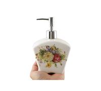 Distributeur de savon de salle de bain en céramique avec pompe pour cuisine, ferme, salle de bain, fleur en céramique, distributeur de savon de Noël, distributeur de gel douche