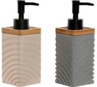 Distributeur de savon dehome esprit noir gris crème bamboo dolomite 320 ml (2 pièces)