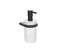 Distributeur de savon/désinfectant Hewi série 480 480.06.00260DC avec Halter , revêtement par poudre, noir mat