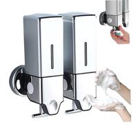 Distributeur de Savon, Distributeur de Savon 2 pièces Support Mural 1000 ML Salle Bain étanche avec Surveillance des liquides Installation à vis Manuelle pour Les lieux publics