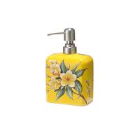 Distributeur de Savon Distributeur de Savon en céramique 540 ML avec Pompe, Flacon Vide for Liquide et Gel Douche Type Presse (hôtel) Soap Dispenser(Yellow)