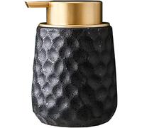 Distributeur de savon, Distributeur de savon moussant en céramique avec pompe dorée, distributeur mousse for les mains original, for la salle bain et, 330 ml, 1 pièce(Matte Black)