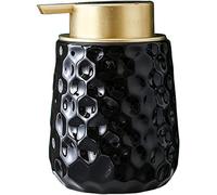 Distributeur de savon, Distributeur de savon moussant en céramique avec pompe dorée, distributeur mousse for les mains original, for la salle bain et, 330 ml, 1 pièce(Bright Black)