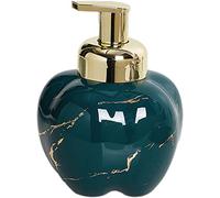 Distributeur de savon, Distributeur de savon moussant en céramique effet marbre avec pompe dorée, distributeur lotion for les mains for salle bain et cuisine, 320 ml-520 ml, 1 pièce(Green,520ml)