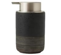 Distributeur de savon, Distributeur de savon moussant en céramique japonaise avec pompe dorée, 300 ml, for salle bain et cuisine (1 pièce)(Black)