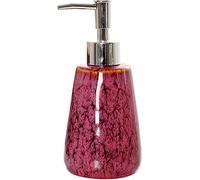 Distributeur de savon, Distributeur de savon rechargeable en céramique colorée, flacon pompe 300 ml for lotion ou shampoing, idéal for salle bain douche, 8 x 16,5 cm, 1 pièce(Red)