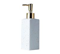 Distributeur de Savon Distributeur en céramique Distributeur de pompe d'évier de cuisine Distributeur de savon Pompe à savon avec tête de pompe dorée Distributeur simple de savon en céramique 11,8 oz