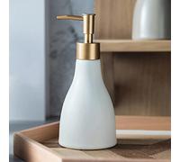 Distributeur de savon, Distributeurs de savon comptoir, distributeurs coniques, lotion en céramique, distributeur élégant for douche, rechargeables 280 ml(White)