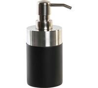 Distributeur de savon dkd home decor argenté noir acier inoxydable résine 7 x 7 x 17 cm