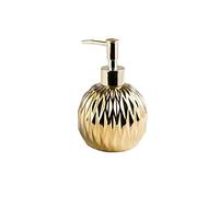 Distributeur de savon doré pour salle de bain ou cuisine, bouteille de lotion en céramique de luxe ronde élégante, motif en marbre de pompe antirouille moderne classique moderne grande capacité