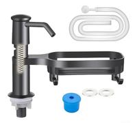 Distributeur de savon en ABS pour évier avec unité de distribution rotative à 360 degrés et tube en silicone de 100 cm pour une livraison efficace du savon pendant le nettoyage (gris)