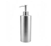 Distributeur de savon en acier inoxydable argenté pour salle de bain et cuisine, 240 ml, 250 ml, 330 ml, 370 ml, 400 ml, 550 ml, rechargeable, rond, anti-rouille, distributeur de savon à main pour