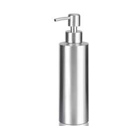 Distributeur De Savon en Acier Inoxydable Cylindrique, Liquid De Lotion Liquide Vaisselle Shampoing pour Cuisine Salle De Bain (350ml)