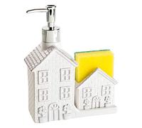 Distributeur de savon en céramique blanche avec porte-éponge 17X6X21 cm