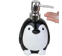 Distributeur de Savon en céramique en Forme de Pingouin, Flacon de Lotion Mignon de 400 ML avec Pompe, idéal pour la Salle de Bain, la Cuisine ou la décoration intérieure (Blanc)