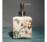 Distributeur de savon en céramique fait à la main pour salle de bain, cuisine, douche, de forme carrée, peinture chinoise, vintage, rechargeable, flacon pompe à lotion pour les mains, savon liquide,