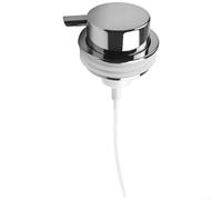 Distributeur de savon en mousse ABS avec tête de pompe compatible avec les bouteilles de lotion et de cosmétiques avec boîtier en métal robuste et joint souple pour éviter les fuites (chromé)