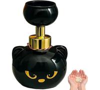 Distributeur de savon en mousse en forme de patte de chat, bouteille à pompe 2026 Black Kitty pour créer de la mousse en forme de patte, distributeur de savon automatique avec presse à empreintes de