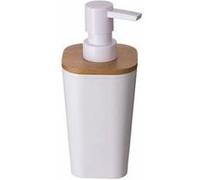 Distributeur de savon en polystyrène et bambou diamètre 7,5x h17,5 cm Blanc G