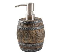 Distributeur de savon en résine en forme de tonneau, bouteille de lotion rechargeable de 400 ml | Bouteille de gel décoratif pour salle de bain | Distributeur unique de gel douche réutilisable pour