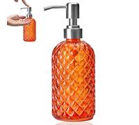 Distributeur de savon en verre avec pompe, 400 ml, rechargeable, flacon antidérapant pour huile essentielle, liquide vaisselle, shampooing, gel douche