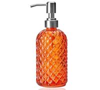 Distributeur de Savon en Verre avec Pompe - Distributeur de Savon pour Les Mains Rechargeable 400 ML, Bouteille Lotion antidérapante pour Huile Essentielle, Vaisselle, shampoing