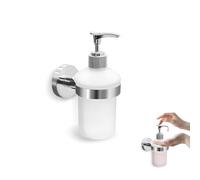 Distributeur de Savon en Verre avec Support chromé pour Salle de Bain