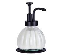 Distributeur de Savon en Verre de 236,8 g pour comptoir de Cuisine et Salle de Bain, Pompe à Action Lisse, Rechargeable, détergent à Vaisselle, Style Rustique avec Pompe à shampooing en Forme de