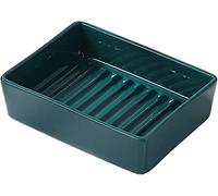 Distributeur De Savon, Ensemble D'Accessoires De Salle De Bain De Couleur Unie, Porte-Savon Rectangulaire en Céramique Et Distributeur De Lotion, Porte-Savon Et Distribut-Green