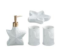 Distributeur de Savon Ensemble de 4 distributeurs de Savon de Luxe légers, Porte-Brosse à Dents et gobelets for Bain de Bouche