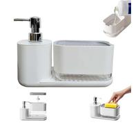 Distributeur De Savon, Ensemble de cuisine avec plateau et porte-éponge, nouveau plat torchon, décor salle bain moderne, 2025(White1)