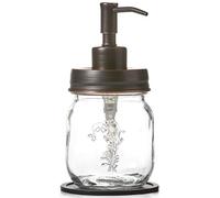 Distributeur de savon et/ou de lotion Mason Jar de 340,2 g en bronze huilé et/ou distributeur de lotion pour les mains ; petit, mignon et compact savon liquide ou lotion pour le corps (bronze huilé, 340,2 g)