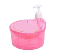 Distributeur de savon et porte-éponge 2 en 1 pour cuisine, design automatique pour un lavage et un nettoyage efficaces (rose)
