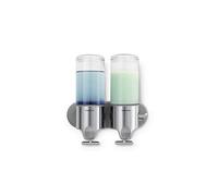 Distributeur de Savon et Shampoing - - DUO - Acier inoxydable - 444 ml - Pratique et esthétique