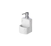 Wenko Distributeur liquide vaisselle Festival – porte-éponge, effet marbre, 380 ml, 10x18x10 cm