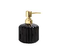 Distributeur de Savon Flacon Distributeur de Savon Liquide en céramique 350 ML avec Pompe, Compatible Les lotions, savons liquides et shampoings(Noir)