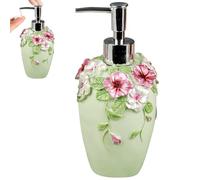 Distributeur de Savon Floral, Distributeur de Savon Floral, résine Luxe 300 ML, Bouteille Lotion décorative pour comptoir Cuisine, Boutique beauté, hôtel