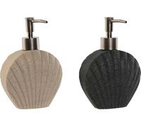 Distributeur de savon Home ESPRIT Gris Crème Résine Polyéthylène 12 X 6 X 16,5 cm (2 pièces)