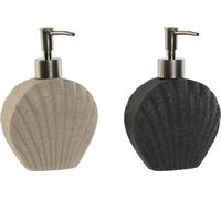 Distributeur de savon Home ESPRIT Gris Crème Résine Polyéthylène 12 X 6 X 16,5 cm (2 pièces)