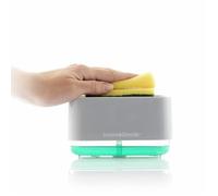 Distributeur de savon - InnovaGoods - PUSHOAP - Gris et vert - Antibactérien - Multifonctions
