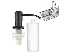 Distributeur de savon intégré - Pompe de comptoir de cuisine, bouteille d'évier de 500 ml, distributeur de vaisselle manuel et au-dessus de la vaisselle, récipient liquide durable, pompe en acier