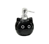 Distributeur De Savon Liquide - 480ml Pompe Légère,Flacon Vide À Pompe en Céramique Chat Noir pour Savon Lotion | pour Shampooing Gel Douche Crèmes Visage Lotion Corps Voyage