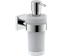 Distributeur de savon liquide Bravat Quaruna 753810, verre dépoli, chromé, à coller ou à visser