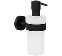 Distributeur de savon liquide Bravat Varuna 778899, finition satinée, à coller ou à visser, noir mat