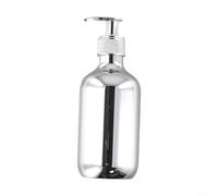 Distributeur de savon liquide de 300 ml avec flacon en plastique PET et pompe de recharge facile pour savon pour les mains, shampooing, après-shampooing, lotion à la maison (argenté)