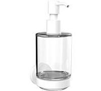 Emco Bad – Distributeur de savon mural rond 432113900 – Récipient en verre cristal blanc