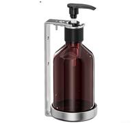 Distributeur de savon liquide en acier inoxydable 304 avec support mural fixe et couvercle verrouillable conçu pour plus de durabilité et de contrôle (C)